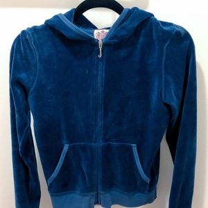 Juicy Couture Navy Blue Velour Zip-up Jacket, Med.